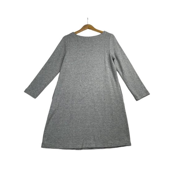 J. Jill‎ Textured Striped Long Sleeve Dress size Small Gray - Picture 4 of 6
